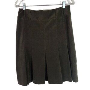 Reitmans Vintage Brown Pleated Skirt Soft Brushed Stretch Stretch Size 10/11